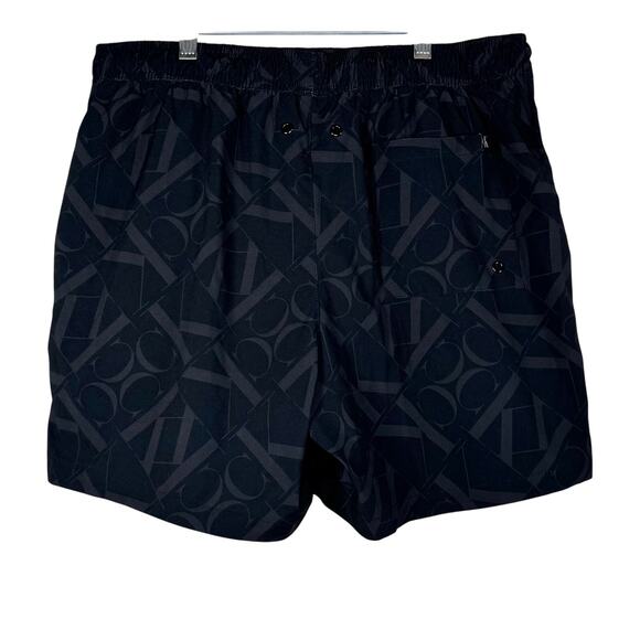 Calvin Klein Black Swim Shorts Allover Monogram Logo Large - Picture 1 of 13